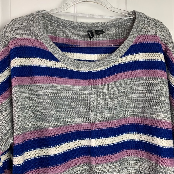 🔥 Free For All Dolman Sleeve Stripe Knit Sweater - Picture 2 of 5